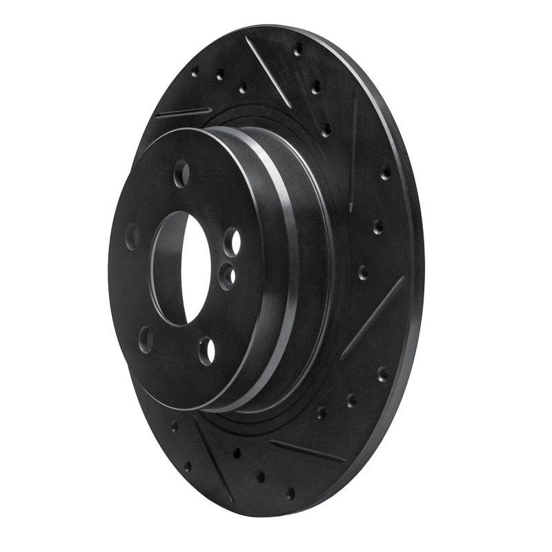 Mercedes-Benz C300 Brake Rotor (1) - Rear Right - R1 Concepts - Drilled & Slotted - Black - `08-`15